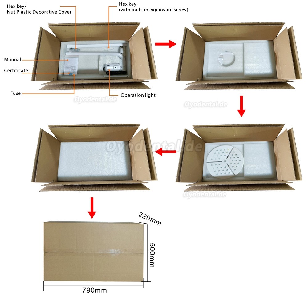 KWS KD-2036B-4 80W Wandmontierte Dental LED OP-Leuchte Schattenfrei Operationsleuchte